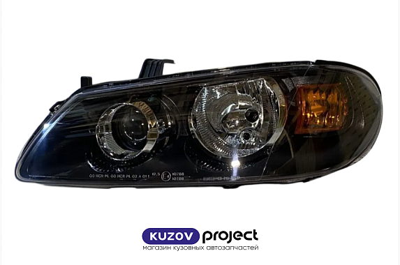 Фара левая черная под электрический корректор Nissan Almera N16 2002-2006 (DEPO / Тайвань)